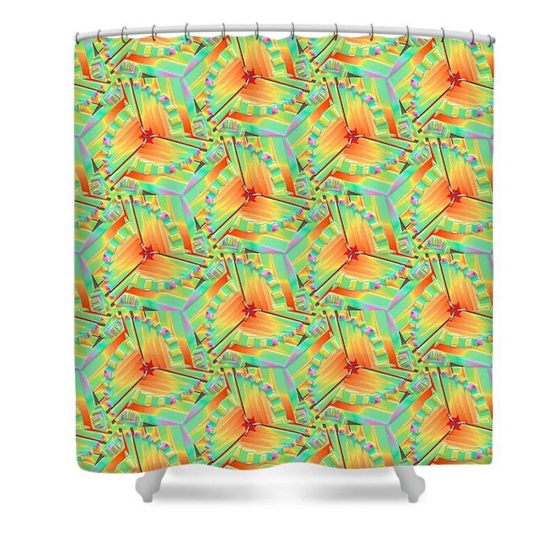 Seamless Tile Shower Curtain featuring the digital art Tile 0003 by Manny Lorenzo