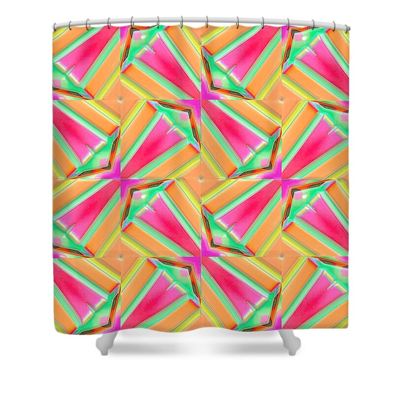 Seamless Tile Shower Curtain featuring the digital art Tile 0004 by Manny Lorenzo