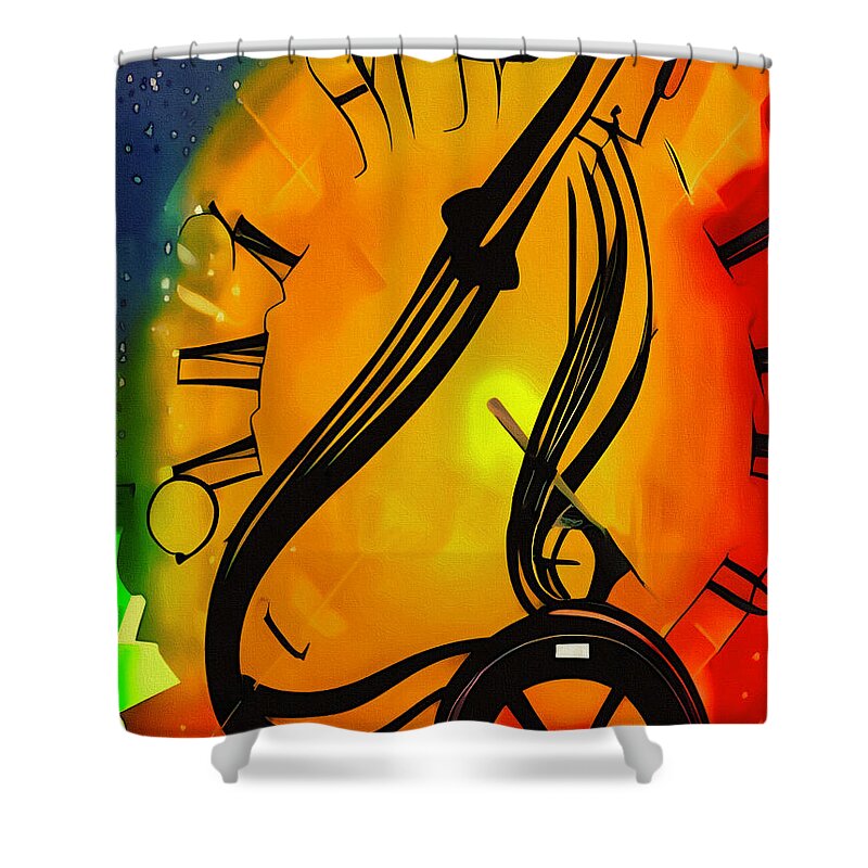  Shower Curtain featuring the digital art Time and Space by Michelle Hoffmann