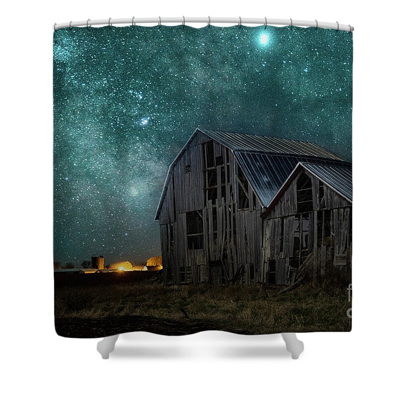 Barn Shower Curtain featuring the photograph Time takes everything 1 by Eric Curtin