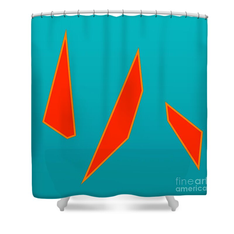 Contemporary Art Shower Curtain featuring the digital art Tiny and remote by Jeremiah Ray