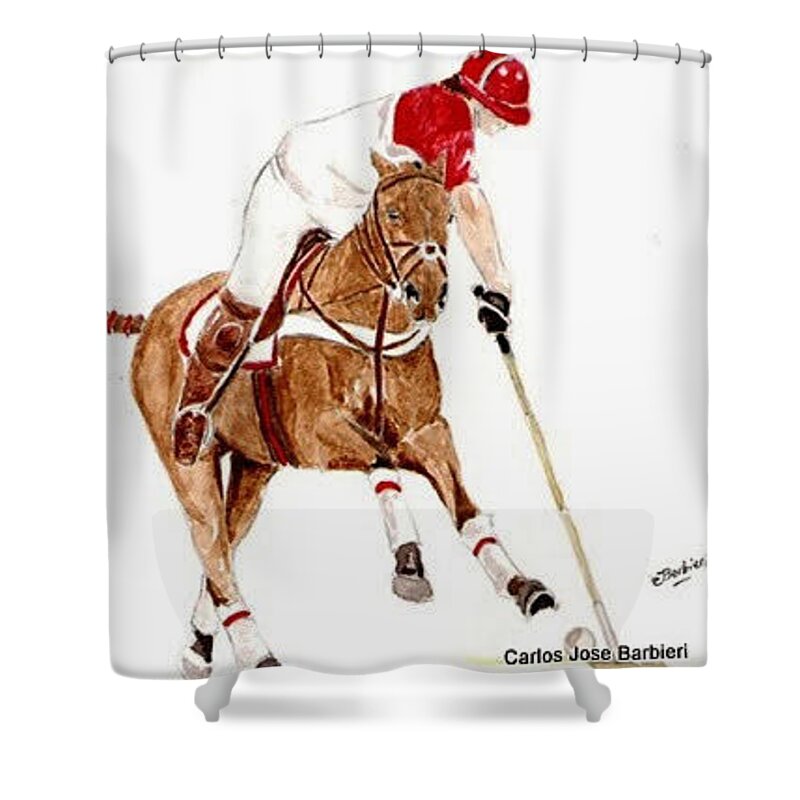  120º Abierto De Palermo Shower Curtain featuring the painting Tips 2 by Carlos Jose Barbieri