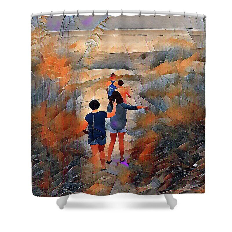 Tybee Island Shower Curtain featuring the photograph To The Beach by Farol Tomson