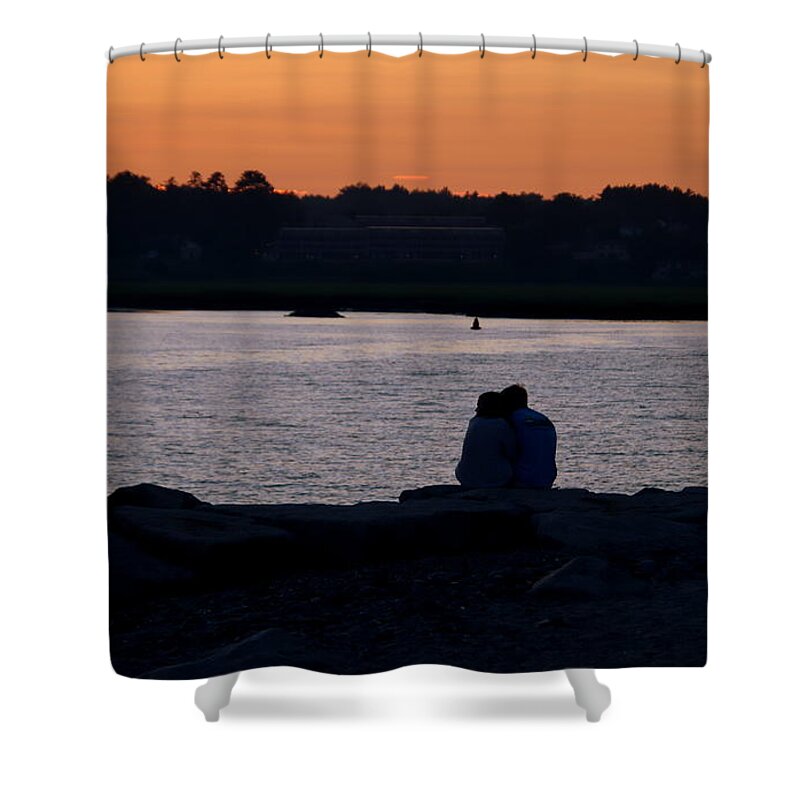 Love Shower Curtain featuring the photograph Together at sunset by Lennie Malvone