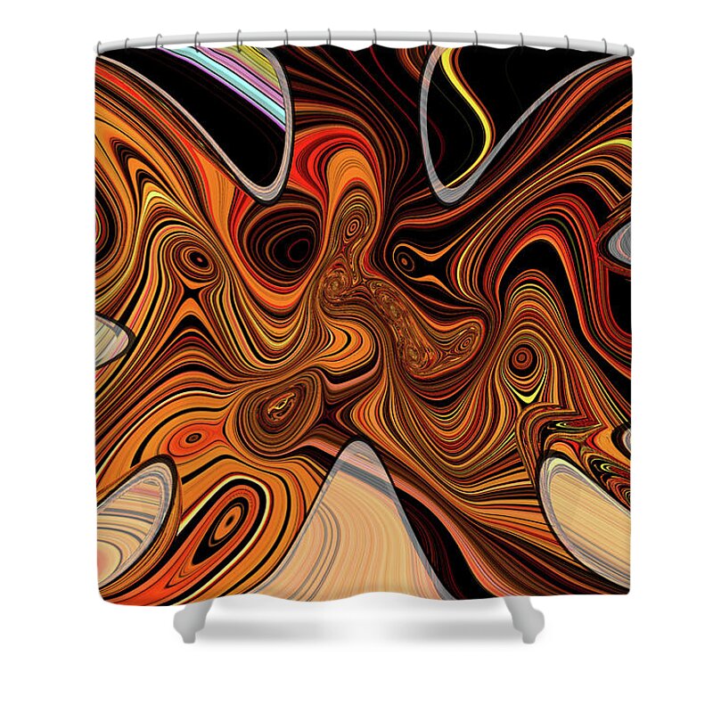 Tom Stanley Janca Shower Curtain featuring the digital art Tom Stanley Janca Hand Painted Art Abstract 7685 by Tom Janca