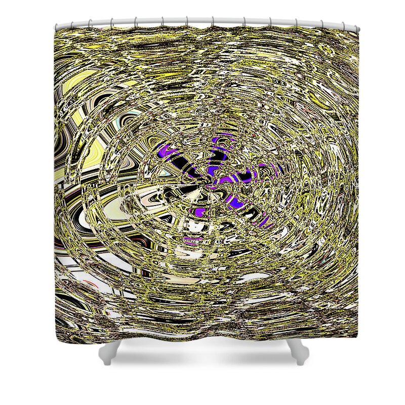 Tom Stanley Janca White Line Abstract #120455p Shower Curtain featuring the digital art Tom Stanley Janca White Line Abstract #120455p by Tom Janca