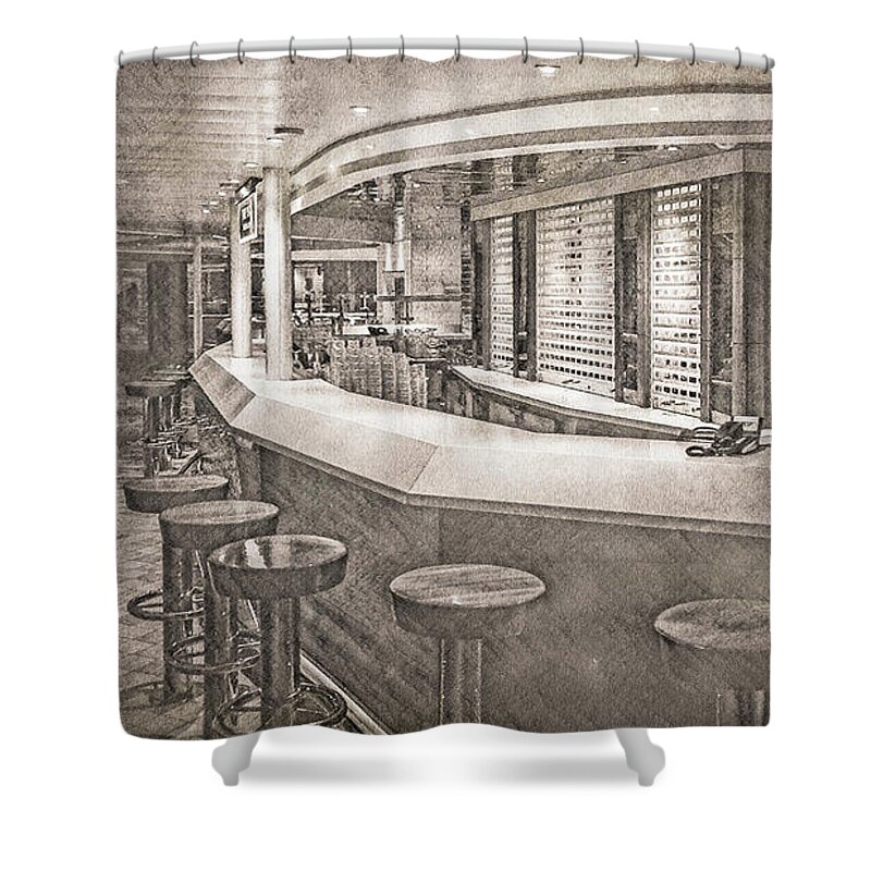 Bar Shower Curtain featuring the digital art Too Late 0553 by David Ragland