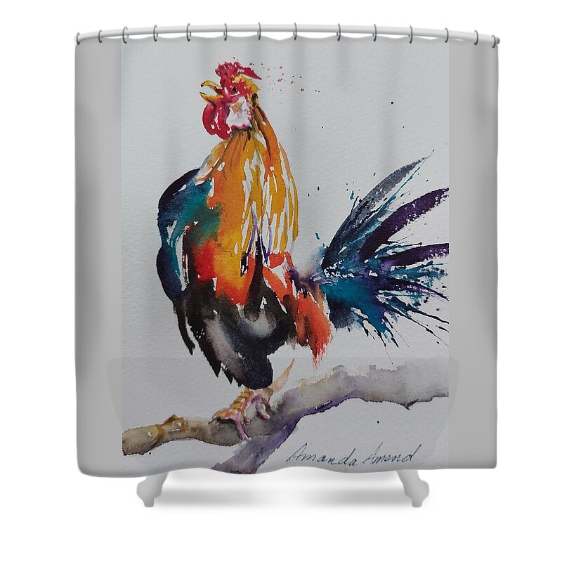Watercolor Shower Curtain featuring the painting Top o' the Morning by Amanda Amend