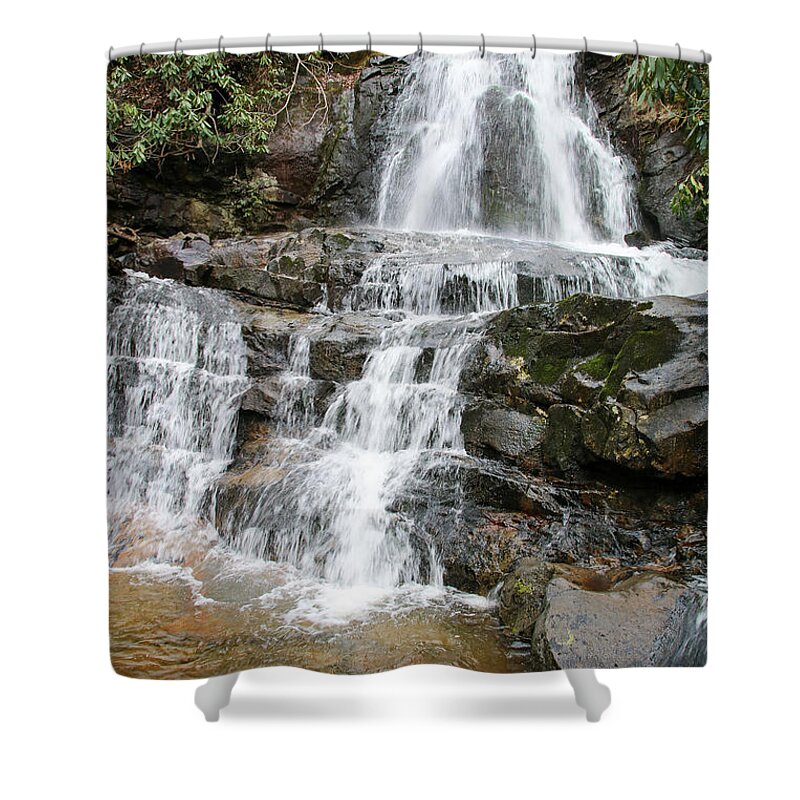 Water Mountain Tennessee Waterfall Shower Curtain featuring the photograph Top Of The Mountain by Rick Redman