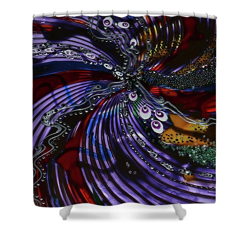 Abstract Shower Curtain featuring the glass art Tornado by Natali Sokolova