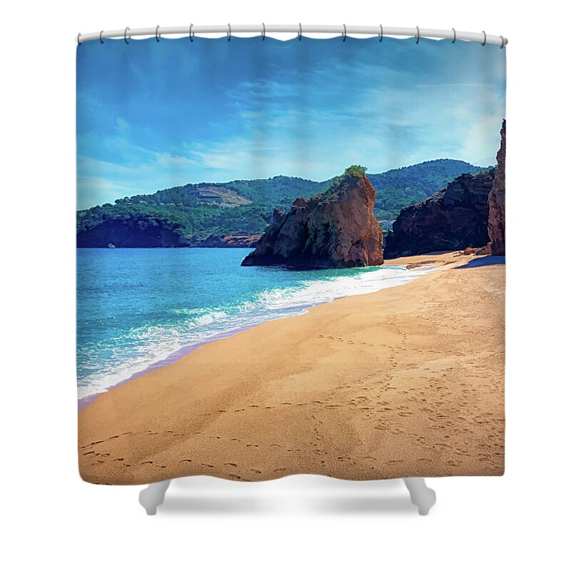 Begur Shower Curtain featuring the photograph Tour of the coast of Begur on the Costa Brava - 9 by Jordi Carrio Jamila