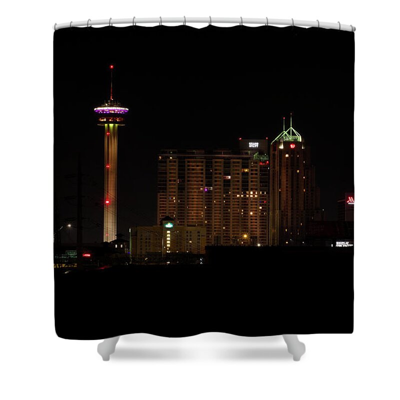 San Antonio Shower Curtain featuring the photograph Tower of the Americas - SATX by Eric Hafner