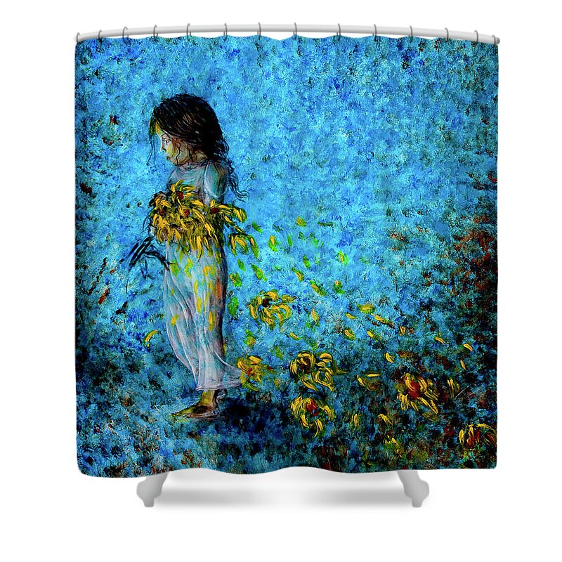 Child Shower Curtain featuring the painting Traces I by Nik Helbig