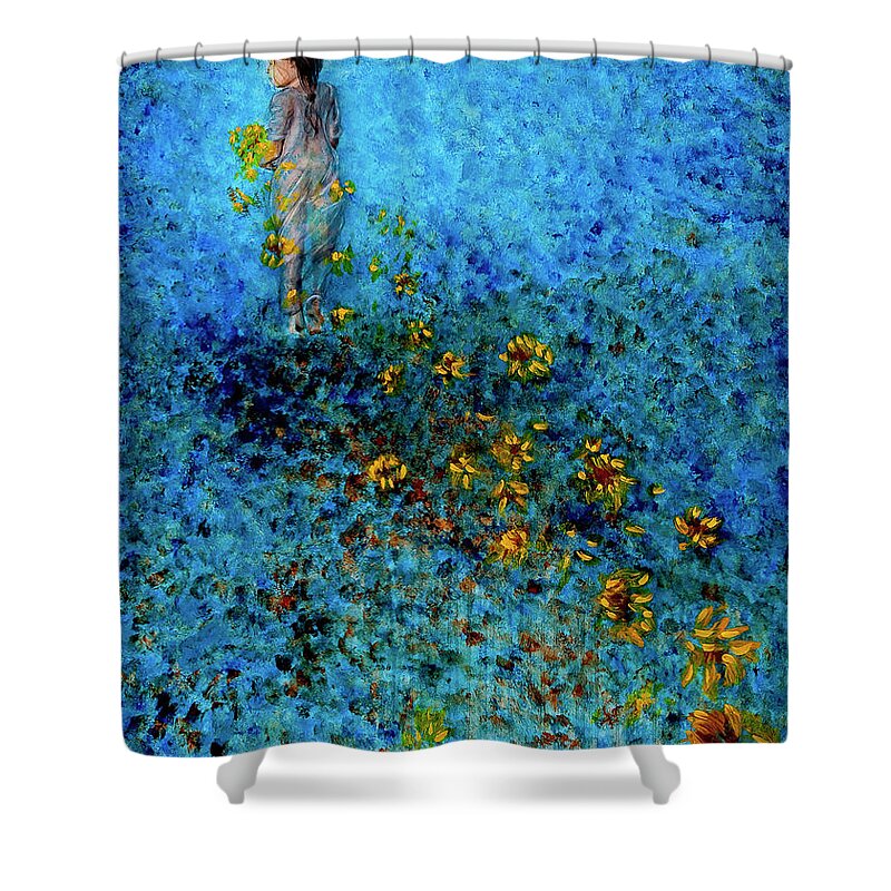 Child Shower Curtain featuring the painting Traces II by Nik Helbig