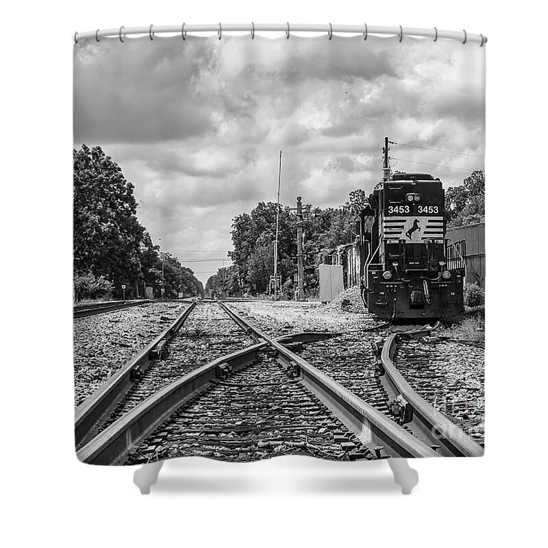 Railroads Shower Curtain featuring the photograph Tracks by DB Hayes
