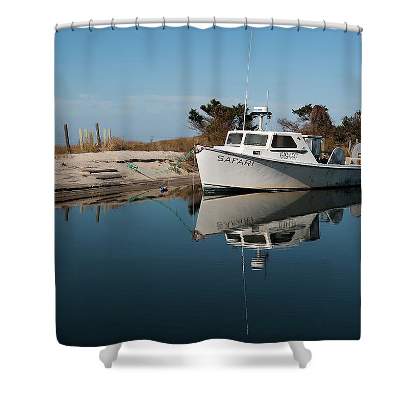 Fishing Shower Curtain featuring the photograph Traditional Outer Banks Boat by Fon Denton
