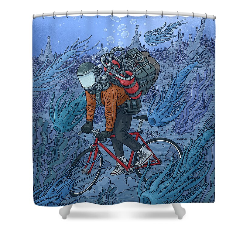 Cycling Shower Curtain featuring the digital art Traffic by EvanArt - Evan Miller