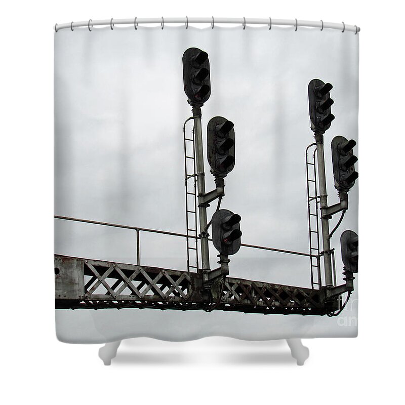 Train Lights Shower Curtain featuring the photograph Train Lights by Roberta Byram