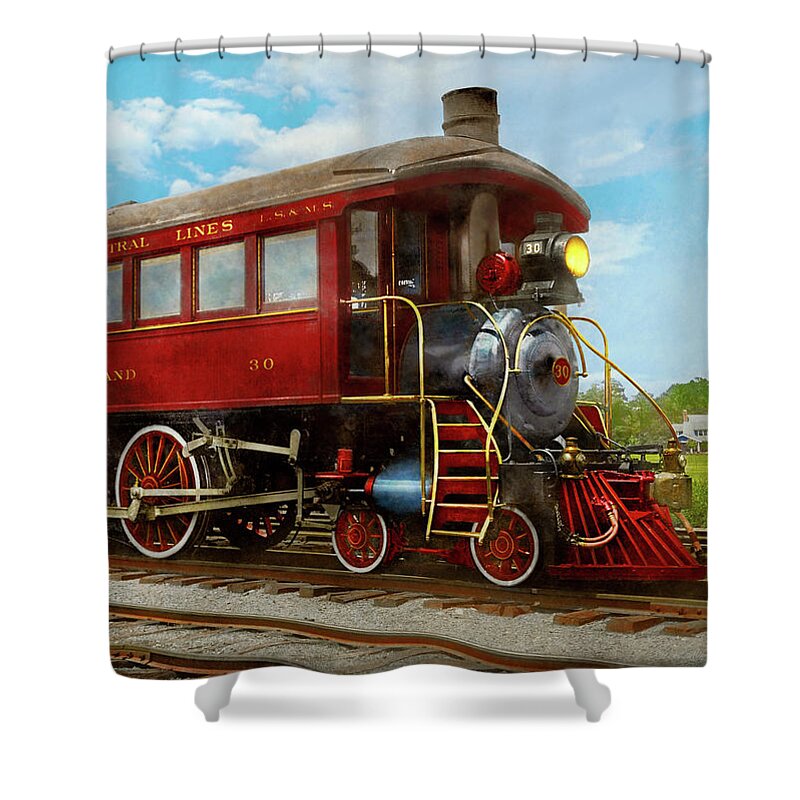 Train Shower Curtain featuring the photograph Train - Locomotive - The limo of locomotives 1910 by Mike Savad