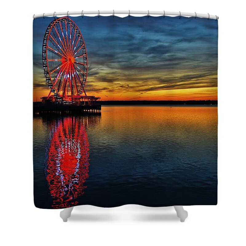 Sunset Shower Curtain featuring the photograph Tranquil River by Addison Likins