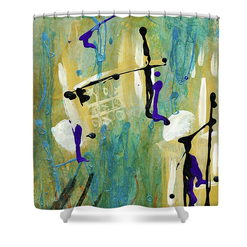 Tranquil Shower Curtain featuring the painting Tranquility by Tessa Evette