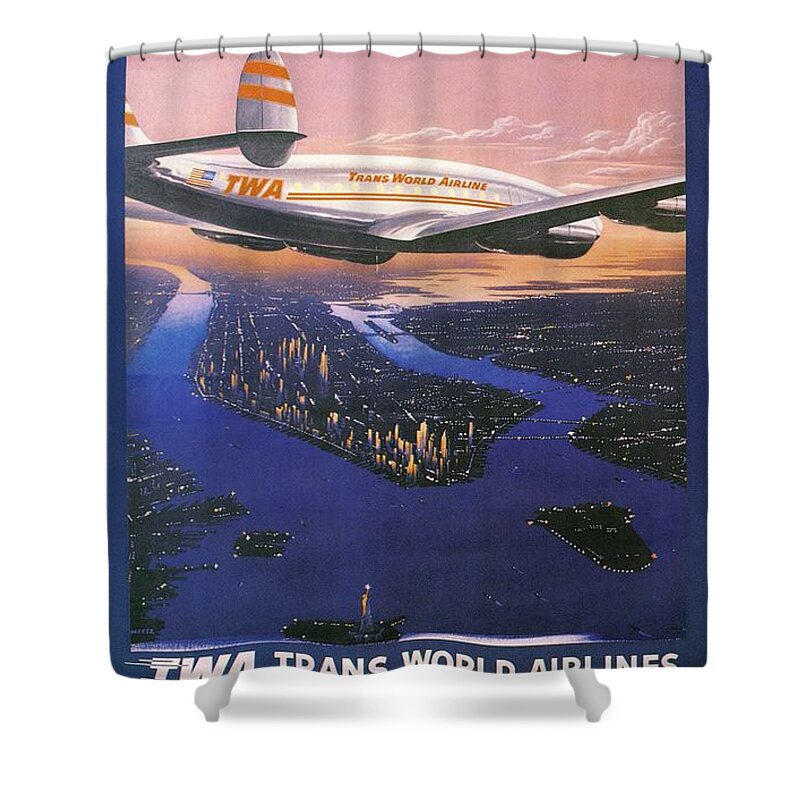 1950s Shower Curtain featuring the photograph TRANS-WORLD AIRLINES 1950s by Granger