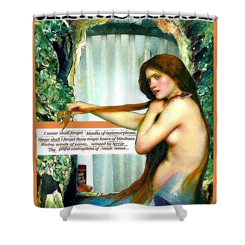Mermaid Shower Curtain featuring the mixed media Transitioning by Merana Cadorette