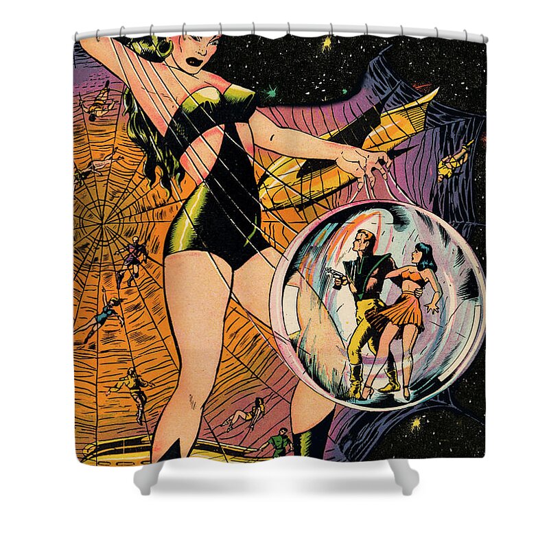 Witch Shower Curtain featuring the digital art Trapped in a Witch Bubble by Long Shot