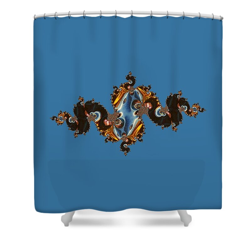 Blue Shower Curtain featuring the digital art Travel Through Time - Dragon by Themayart