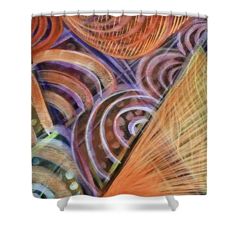 Abstract Shower Curtain featuring the painting Traveling Through by Jackie Ryan