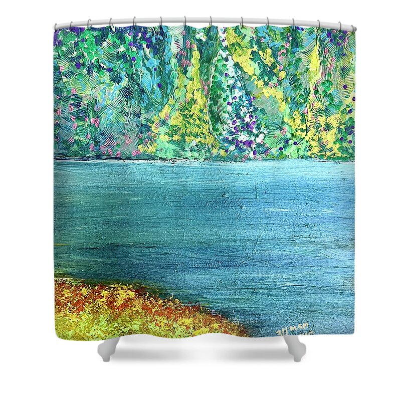 Impressionist Shower Curtain featuring the painting Traveling Without A Camera . Again by Dennis Ellman