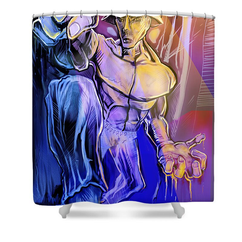 Tree Heart Shower Curtain featuring the painting Tree Heart by John Gholson