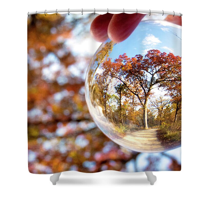 Tree In An Orb Shower Curtain featuring the photograph Tree in an Orb by Patty Colabuono