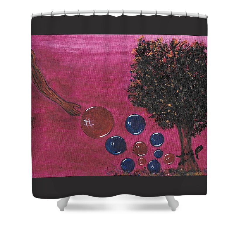 Trees Shower Curtain featuring the painting Tree of Life by Esoteric Gardens KN