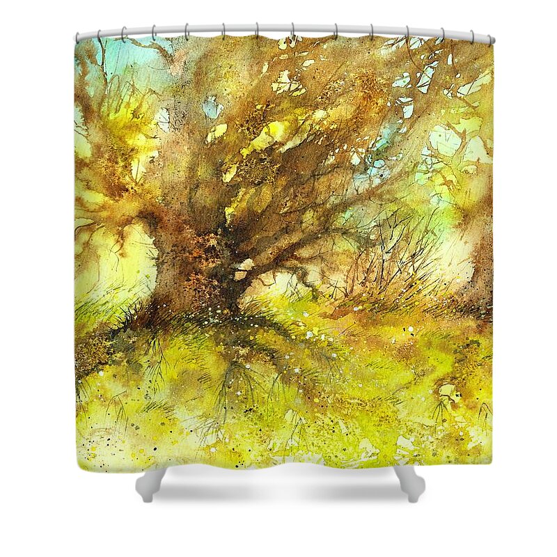 Tree Shower Curtain featuring the painting Trees by Nataliya Vetter
