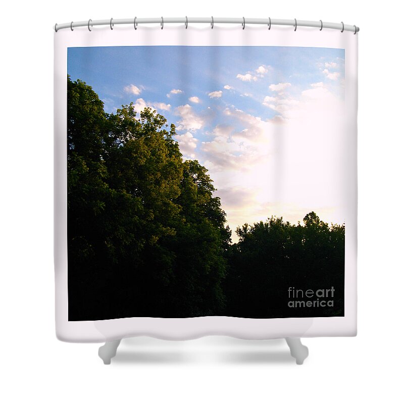 Color Shower Curtain featuring the photograph Treetop Sunrise by Frank J Casella