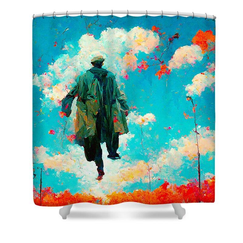 Trenchcoats Shower Curtain featuring the digital art Trenchcoats #1 by Craig Boehman