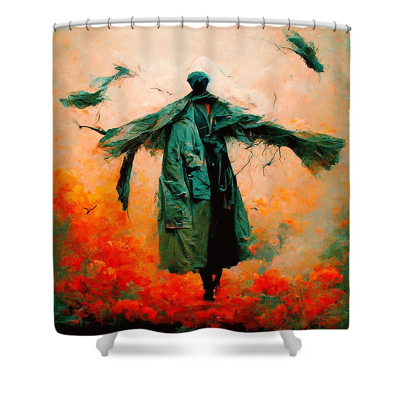 Trenchcoats Shower Curtain featuring the digital art Trenchcoats #2 by Craig Boehman