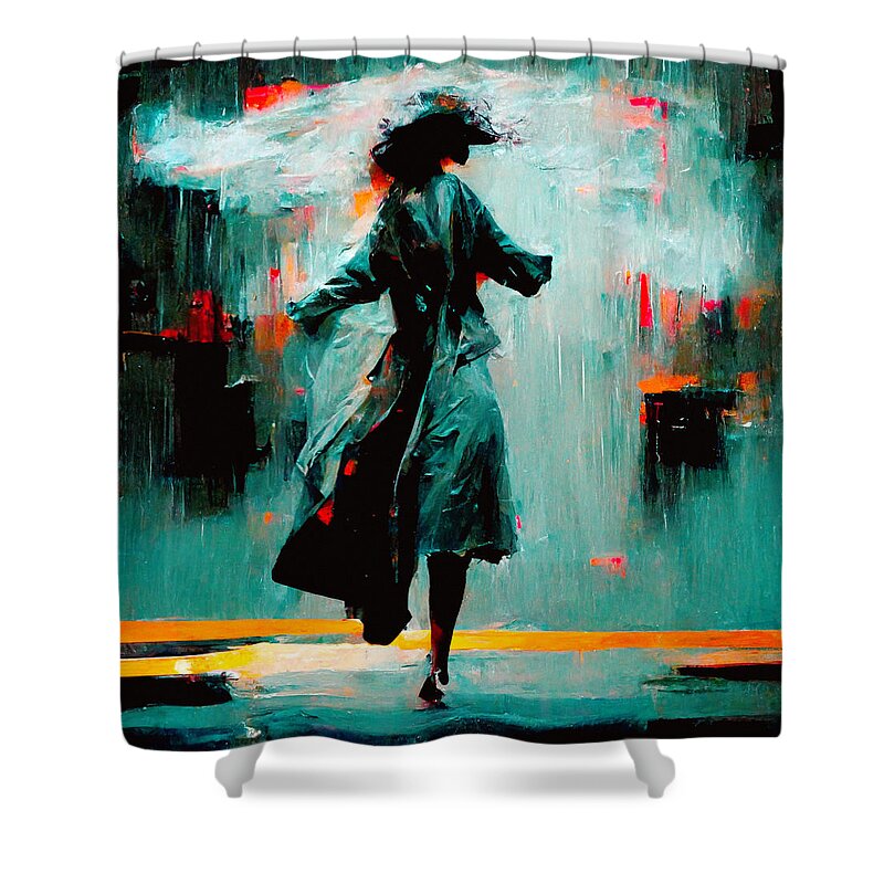 Trenchcoats Shower Curtain featuring the digital art Trenchcoats #5 by Craig Boehman