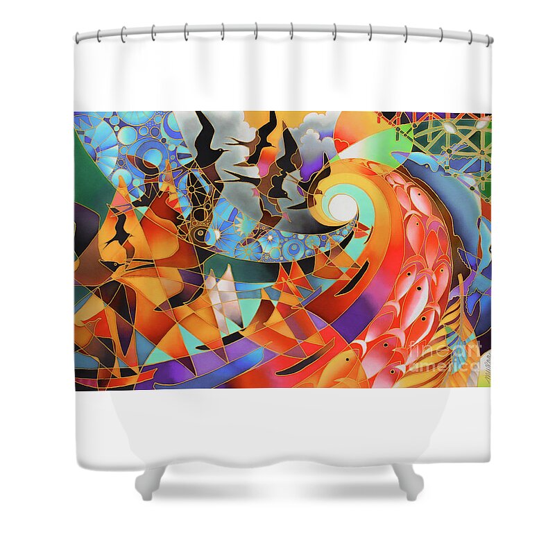 Pacific Shower Curtain featuring the painting Tribute by Maria Rova