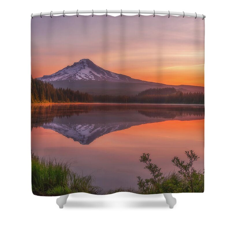 Trillium Lake Shower Curtain featuring the photograph Trillium Tranquillity by Darren White