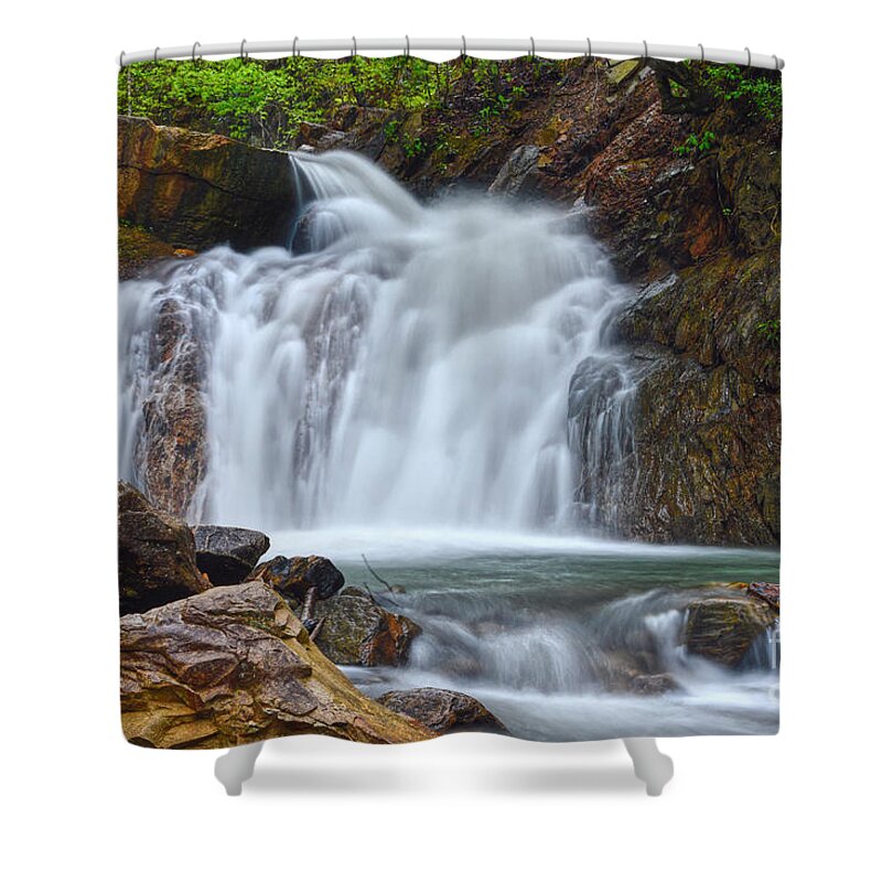 Triple Falls Shower Curtain featuring the photograph Triple Falls On Bruce Creek 2 by Phil Perkins