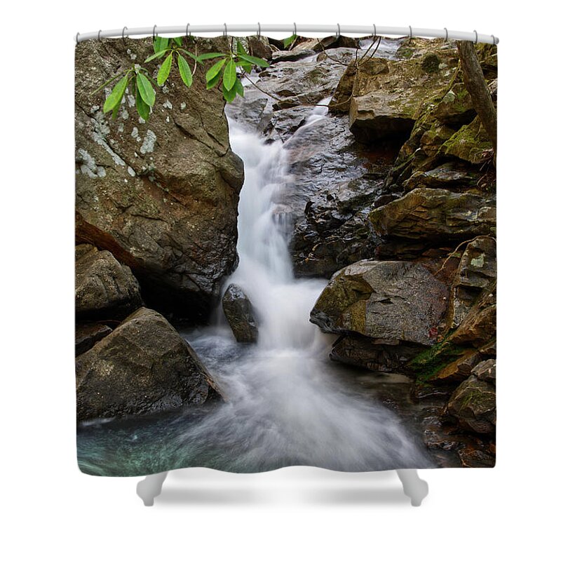 Triple Falls Shower Curtain featuring the photograph Triple Falls On Bruce Creek 21 by Phil Perkins