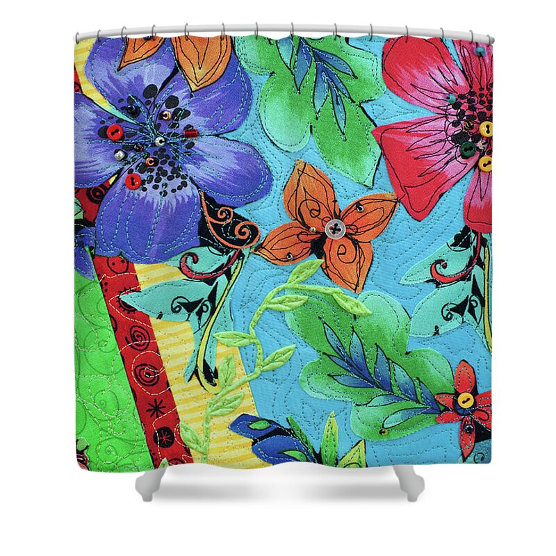 Tropical Breeze2 Shower Curtain featuring the mixed media Tropical Breeze 2 by Vivian Aumond