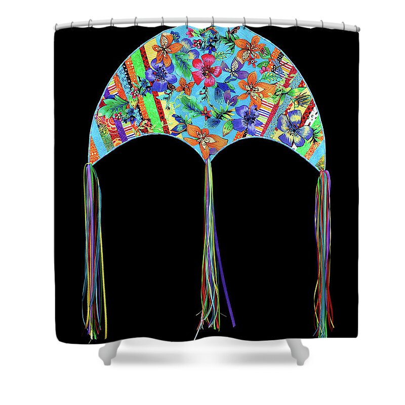 Tropical Breeze Shower Curtain featuring the mixed media Tropical Breeze by Vivian Aumond