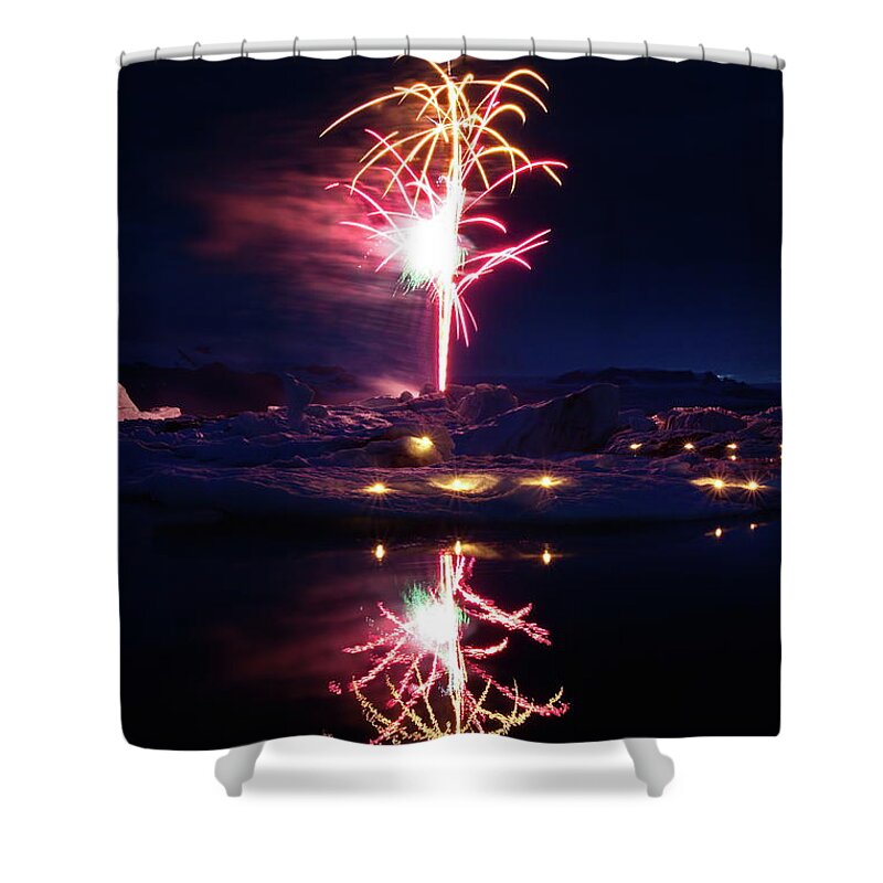 Fireworks Shower Curtain featuring the photograph Tropical ice by Christopher Mathews
