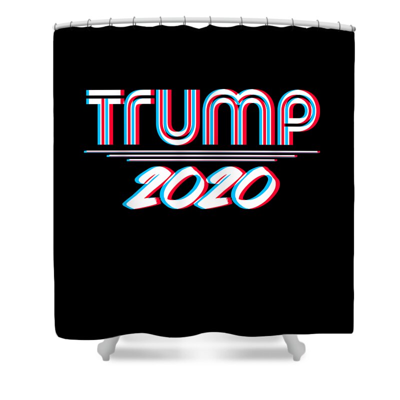 Republican Shower Curtain featuring the digital art Trump 2020 3D Effect by Flippin Sweet Gear