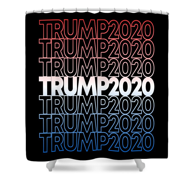 Republican Shower Curtain featuring the digital art Trump 2020 Retro Donald Trump for President by Flippin Sweet Gear