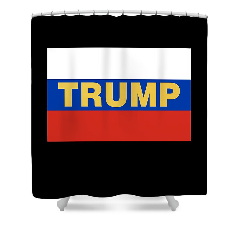 Funny Shower Curtain featuring the digital art Trump Russian Flag by Flippin Sweet Gear