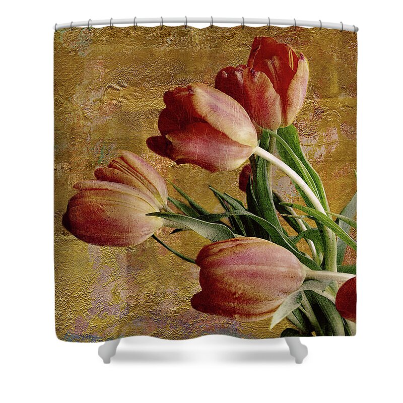 Tulips With Texture Shower Curtain featuring the photograph Tulips With Texture by Bellesouth Studio